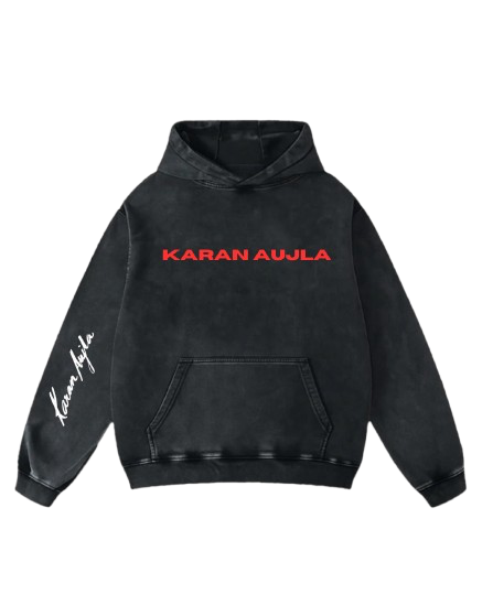 Karan Aujla Inspired Red Vest Graphic Hoodie – Premium Oversized Streetwear