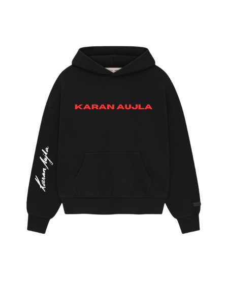 Karan Aujla Inspired Red Vest Graphic Hoodie – Premium Oversized Streetwear