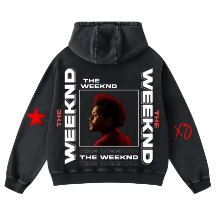 Bold Back Print Hoodie – The Weeknd Inspired Street Fashion